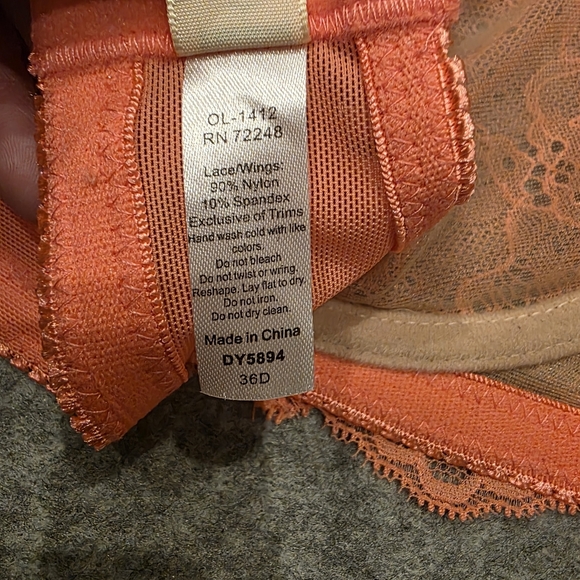 Felina Lace Bralette in Coral - Picture 5 of 6